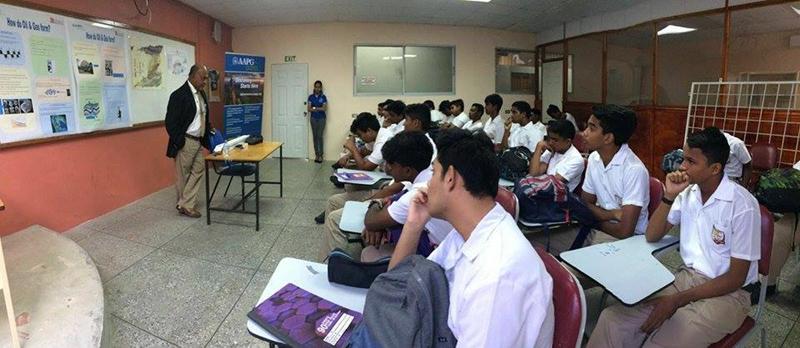 Clement Ramroop speaks to form 5 students at his alma mater, Presentation College Chaguanas (This was Clem’s first visit to the college since he graduated over 40 years ago!).