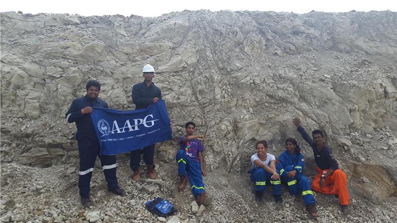 Xavier Moonan and   Brendon Mohammed (holding banner) join students members at the OAS Quarry.