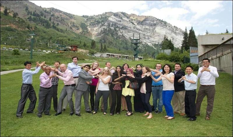 Low Wan Ching (fourth from right) with all AAPG YPLS participants in Snowbird, Utah