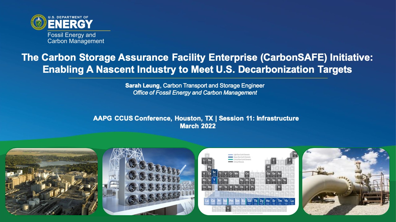 Funding Notice: Regional Initiative to Accelerate Carbon Capture,  Utilization, and Storage (CCUS) Deployment: Technical Assistance for Large- Scale Storage Facilities and Regional Carbon Management Hubs