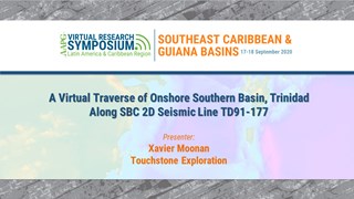 A Virtual Traverse of Onshore Southern Basin, Trinidad Along SBC 2D Seismic Line TD91-177