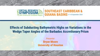 Effects of Subducting Bathymetric Highs on Variations in the Wedge Taper Angles of the Barbados Accretionary Prism