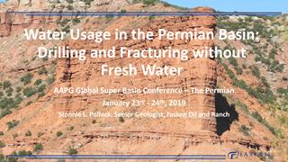 Stonnie L. Pollock - Water Usage in The Permian Basin: Drilling and Fracturing without Fresh Water