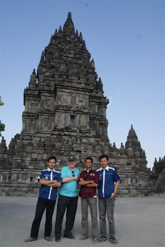 Paul with student chapter executive Committee (From left to right: Gilang, Paul, Didit, Dinawan)