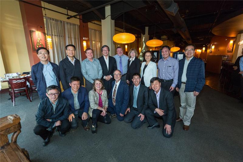 Dinner in Salt Lake City to recognize the signing ceremony to launch the AAPG-China Research Centers; group including Dr. Jia, Randi Martinsen, John Kaldi, and PetroChina and ExxonMobil geoscientists.