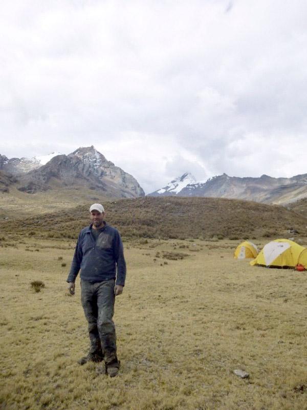 Studying glacial sediments and former ice margin positions in the Peruvian Andes.