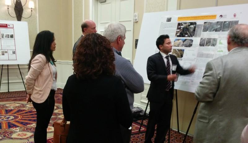 Sayantan Ghosa discussing his poster with attendees.