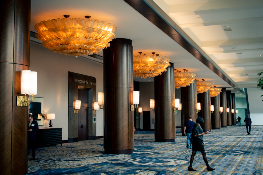 Promenade along conference rooms at the Hilton Americas Hotel, Houston